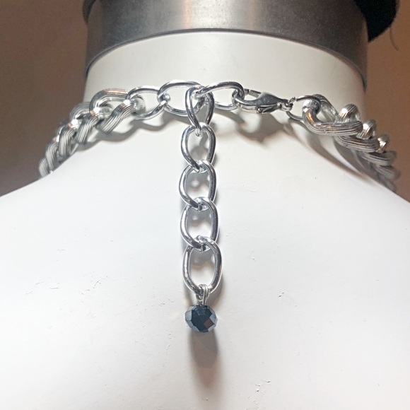 Chunky Turquoise & Silver Statement Necklace - Picture 5 of 8